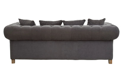 Turin Grey Fabric 3 Seater Sofa