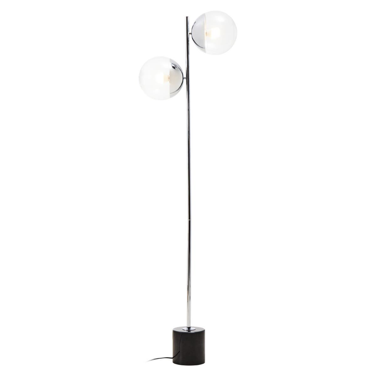 Siena Silver Finish Floor Lamp with Marble Base