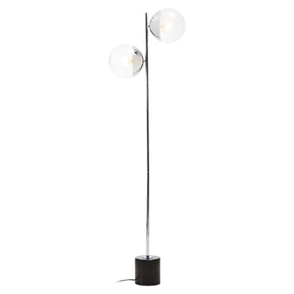 Siena Silver Finish Floor Lamp with Marble Base