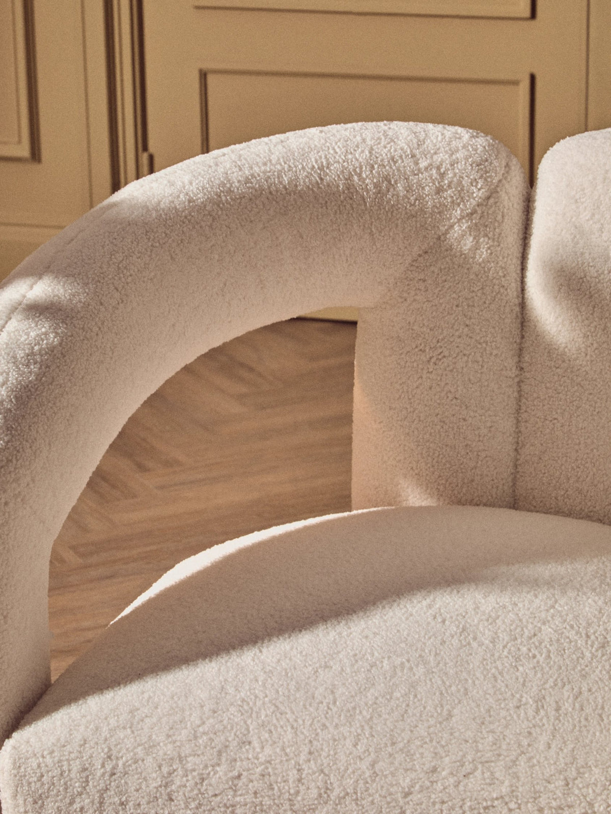 Matlock Ivory Boucle Effect Statement Chair
