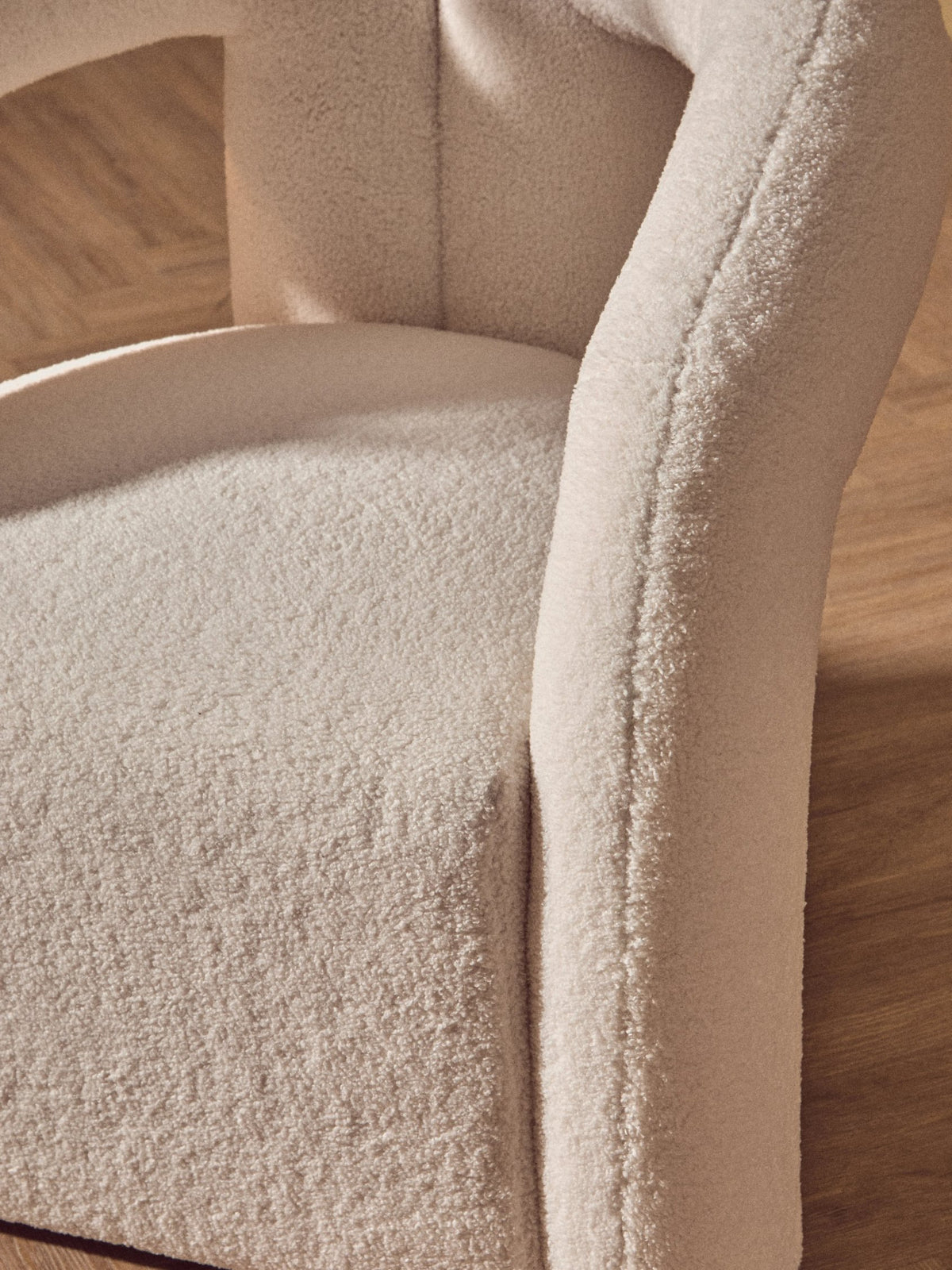 Matlock Ivory Boucle Effect Statement Chair