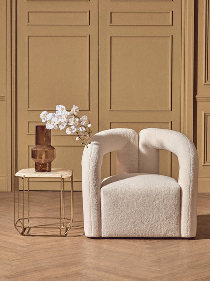 Matlock Ivory Boucle Effect Statement Chair