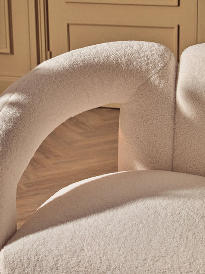 Matlock Ivory Boucle Effect Statement Chair