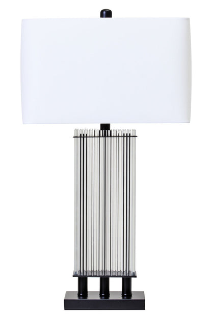 Norwich Clear Glass Table Lamp With Matte Black Base