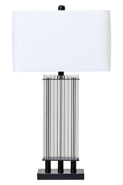 Norwich Clear Glass Table Lamp With Matte Base Black 