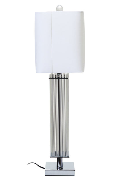 Norwich Clear Glass Table Lamp With Matte Silver Base