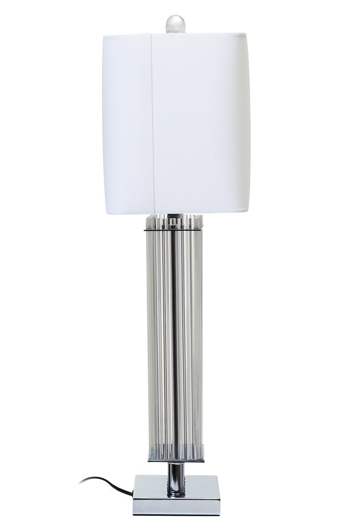 Norwich Clear Glass Table Lamp With Matte Silver Base