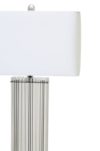 Norwich Clear Glass Table Lamp With Matte Silver Base