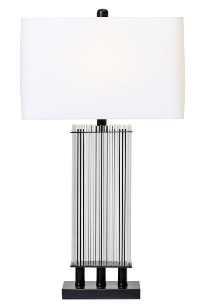 Norwich Clear Glass Table Lamp With Matte Black Base