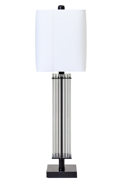 Norwich Clear Glass Table Lamp With Matte Black Base