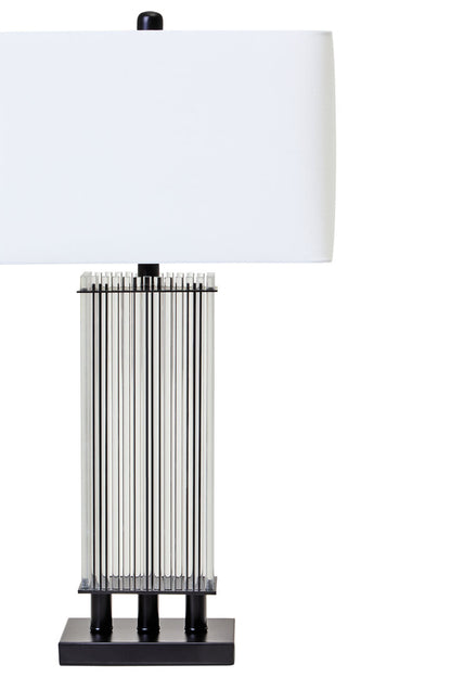 Norwich Clear Glass Table Lamp With Matte Black Base
