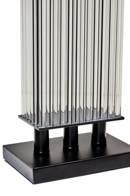 Norwich Clear Glass Table Lamp With Matte Black Base