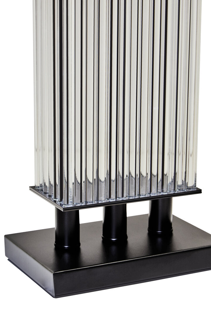 Norwich Clear Glass Table Lamp With Matte Black Base