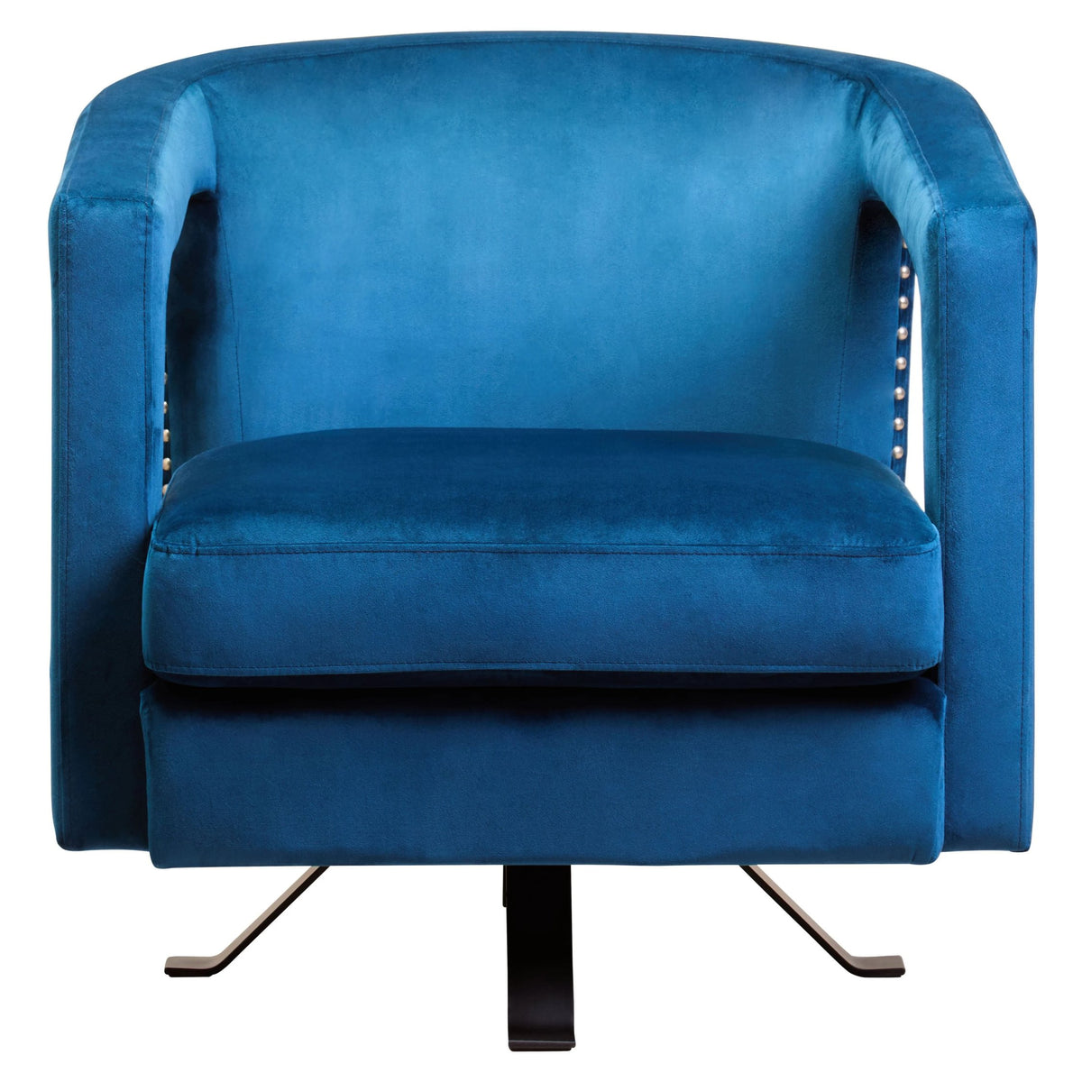 Ascot Velvet Swivel Chair #colour_blue