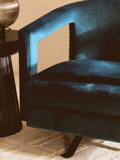 Ascot Velvet Swivel Chair 