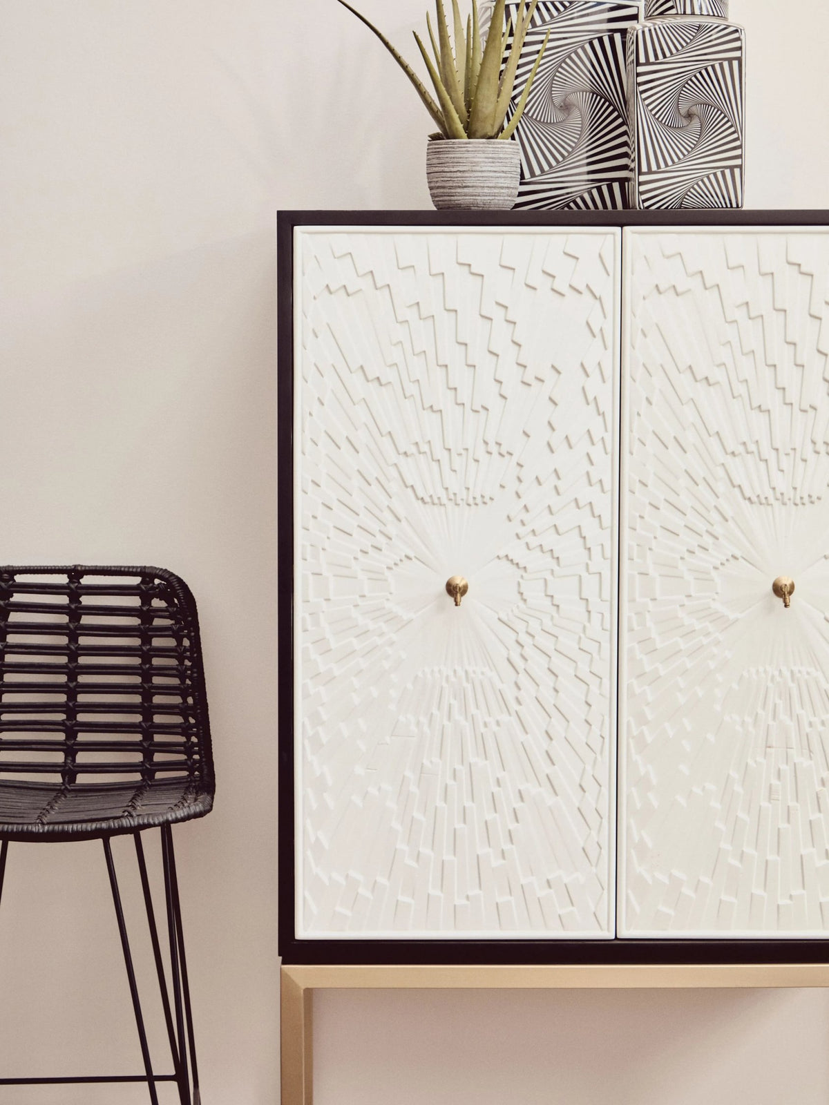 Cambridge Black and White Two Door Cabinet