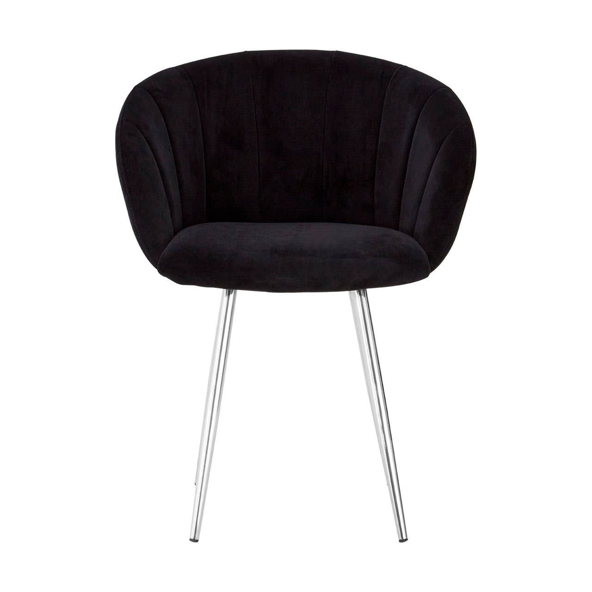 Valencia Black and Silver Velvet Chair