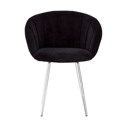 Valencia Black and Silver Velvet Chair