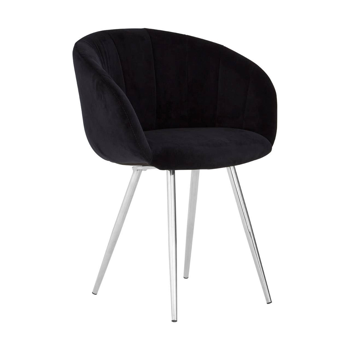 Valencia Black and Silver Velvet Chair