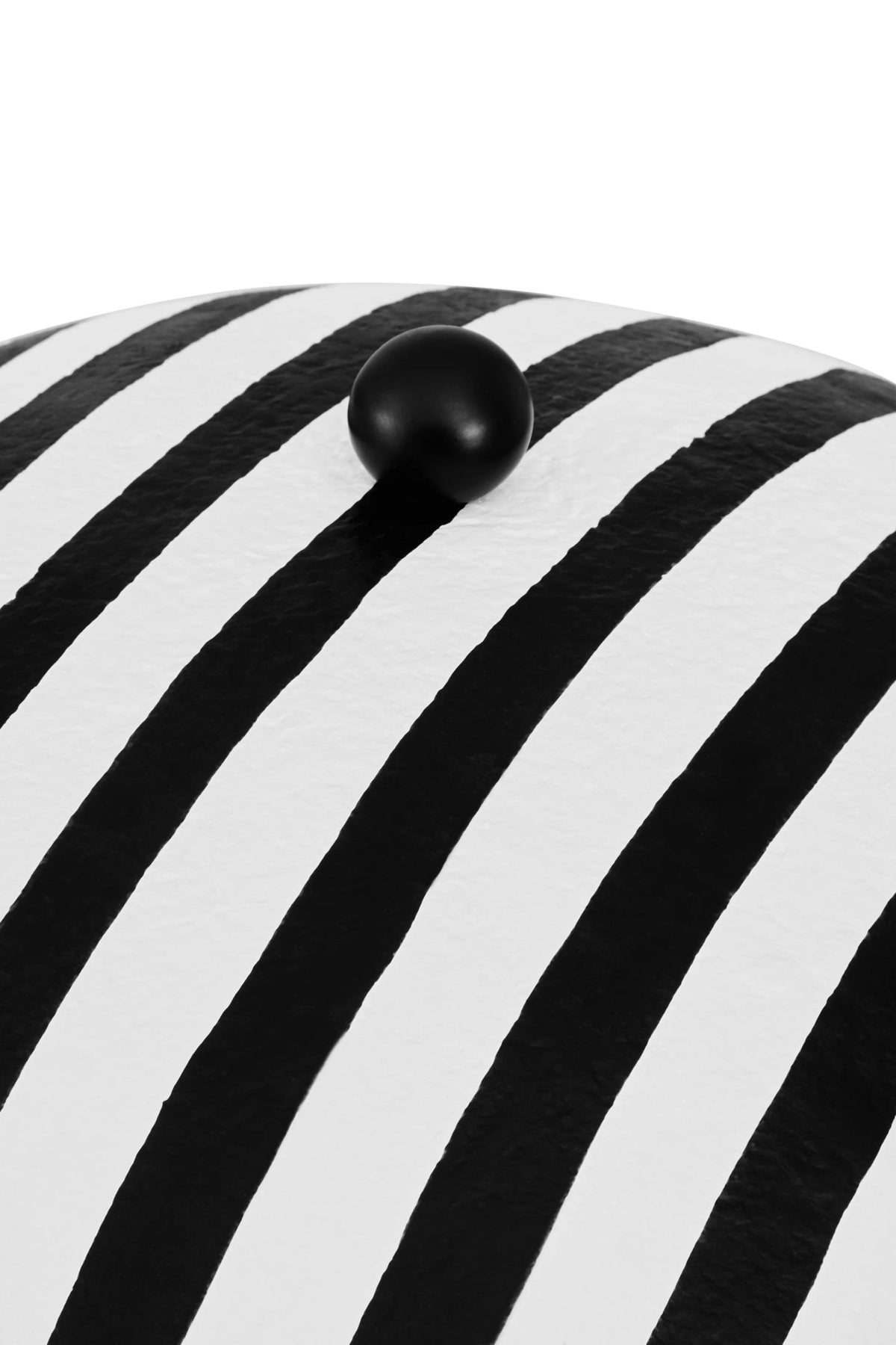 Turin Black and White Stripe Papier Mache Floor Lamp with Dome Shade