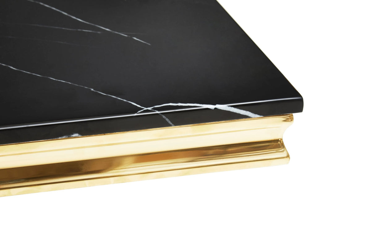 Windsor Black Faux Marble Rectangular Dining Table