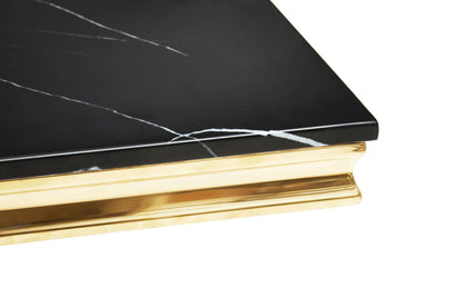 Windsor Black Faux Marble Rectangular Dining Table
