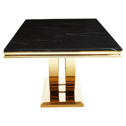 Windsor Black Faux Marble Rectangular Dining Table