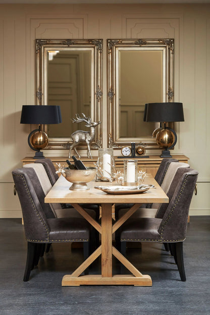 Cannes Grey Finish Oak Wood Dining Table