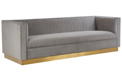 Knutsford Grey Velvet 3 Seat Sofa