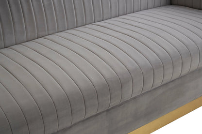 Knutsford Grey Velvet 3 Seat Sofa