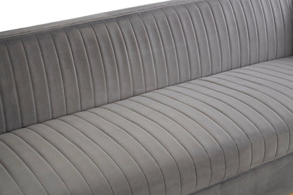 Knutsford Grey Velvet 3 Seat Sofa