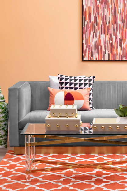 Knutsford Grey Velvet 3 Seat Sofa