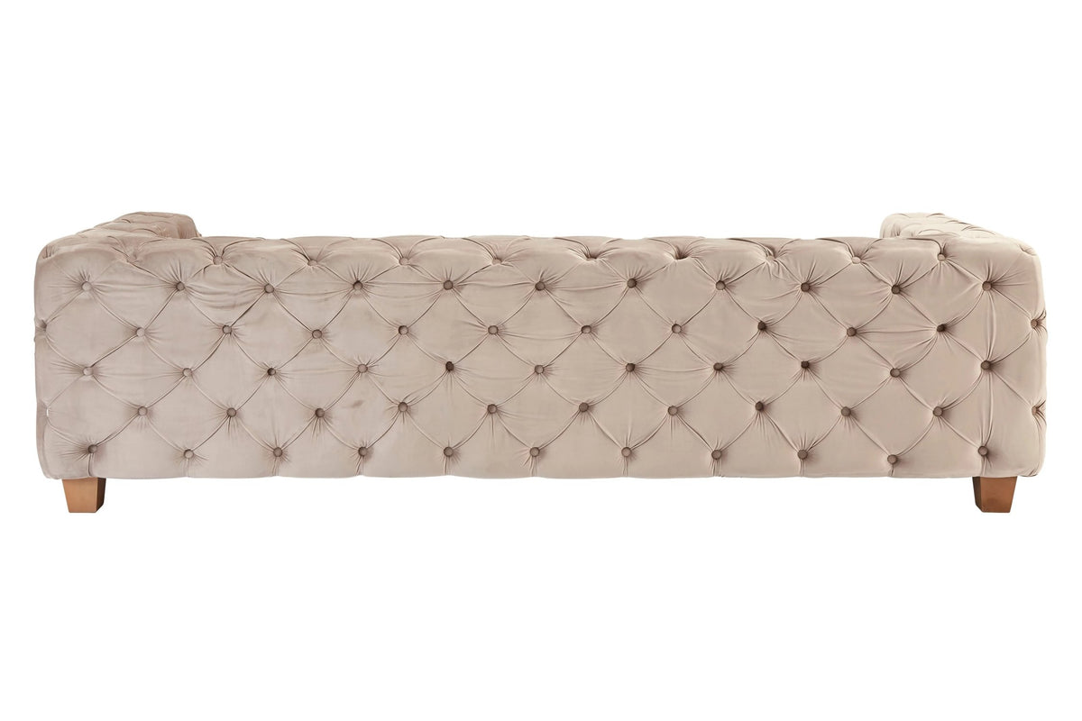 Eton 3 Seat Beige Velvet Sofa
