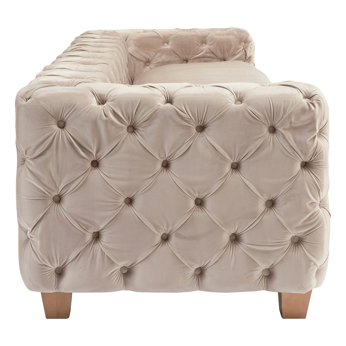 Eton 3 Seat Beige Velvet Sofa