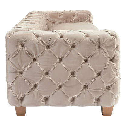 Eton 3 Seat Beige Velvet Sofa