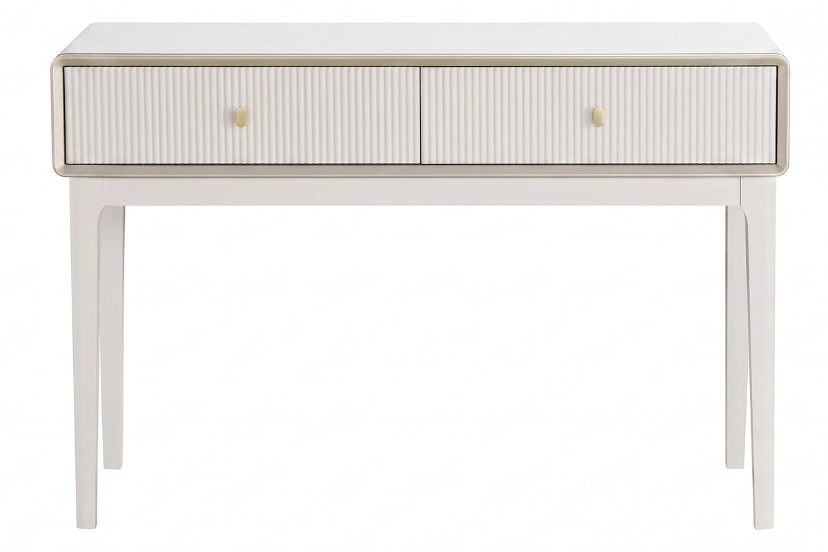 Rye Wood Veneer Two Drawer Dressing Table #colour_ivory