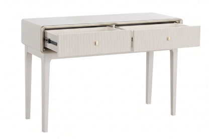 Rye Wood Veneer Two Drawer Dressing Table 