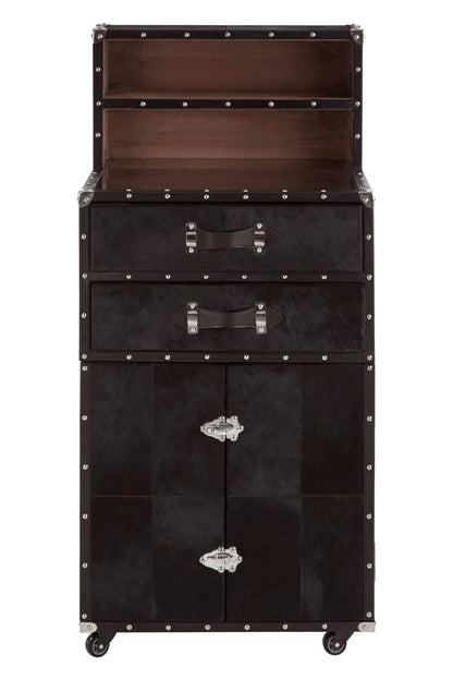 Vienna Hair On Leather Drinks Cabinet