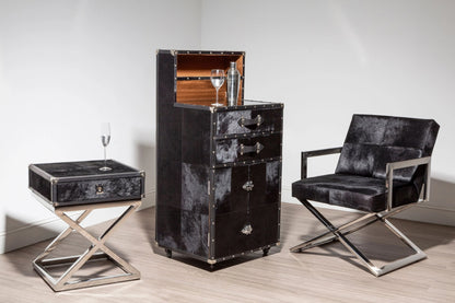 Vienna Hair On Leather Drinks Cabinet