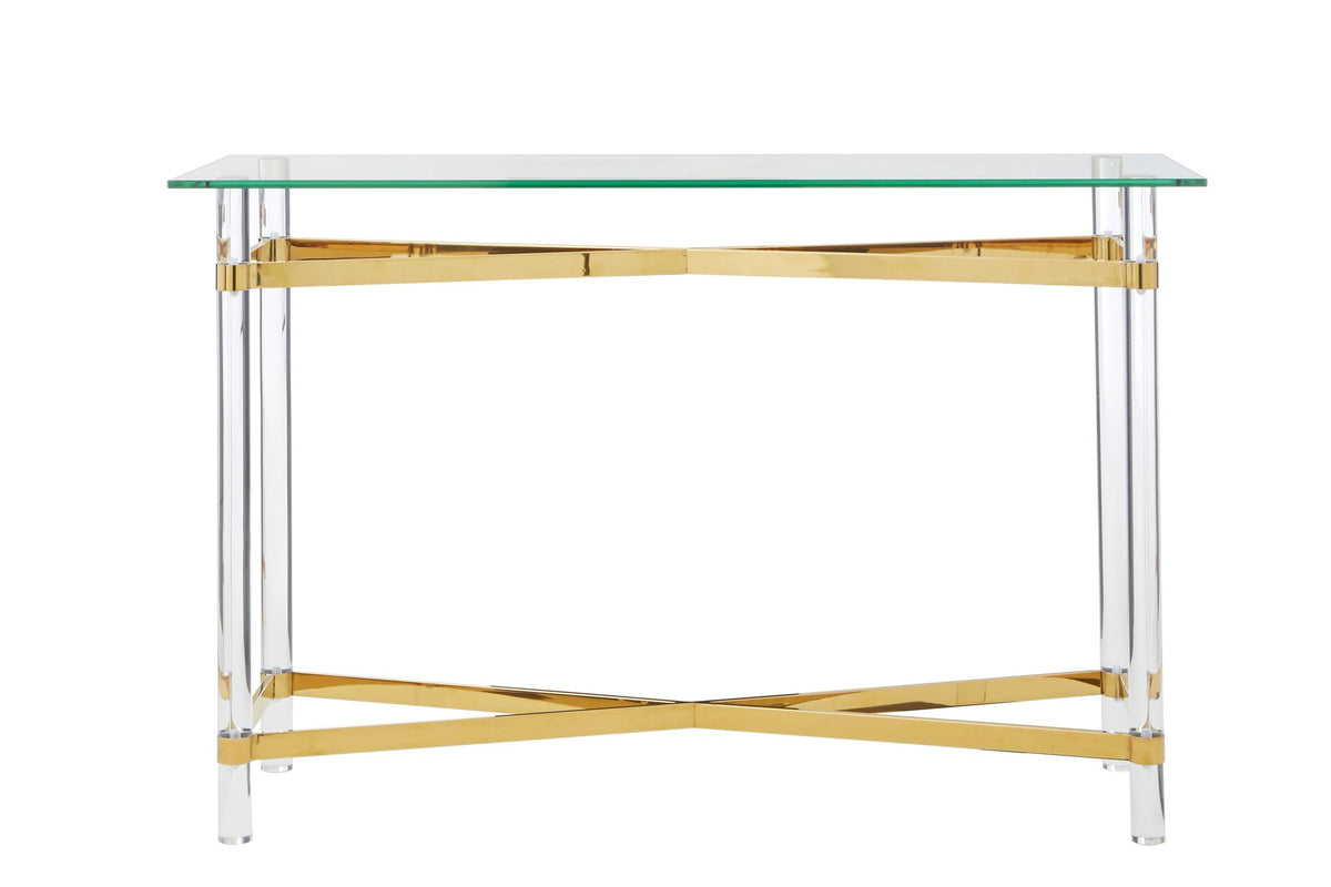 Sorrento Glass and Gold Console Table