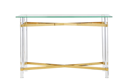 Sorrento Glass and Gold Console Table