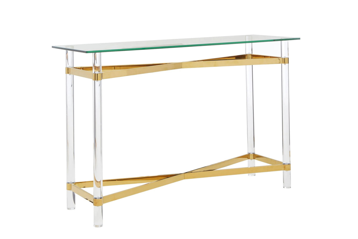 Sorrento Glass and Gold Console Table