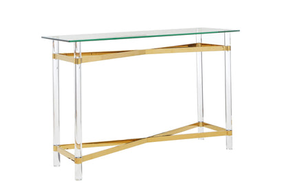 Sorrento Glass and Gold Console Table