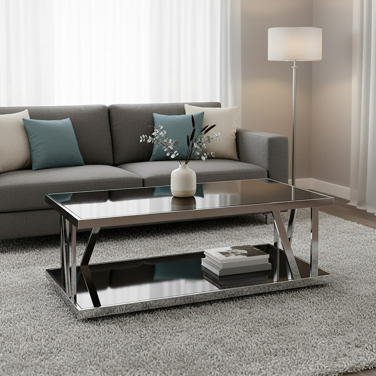 Monaco Rectangular Coffee Table with Glass 