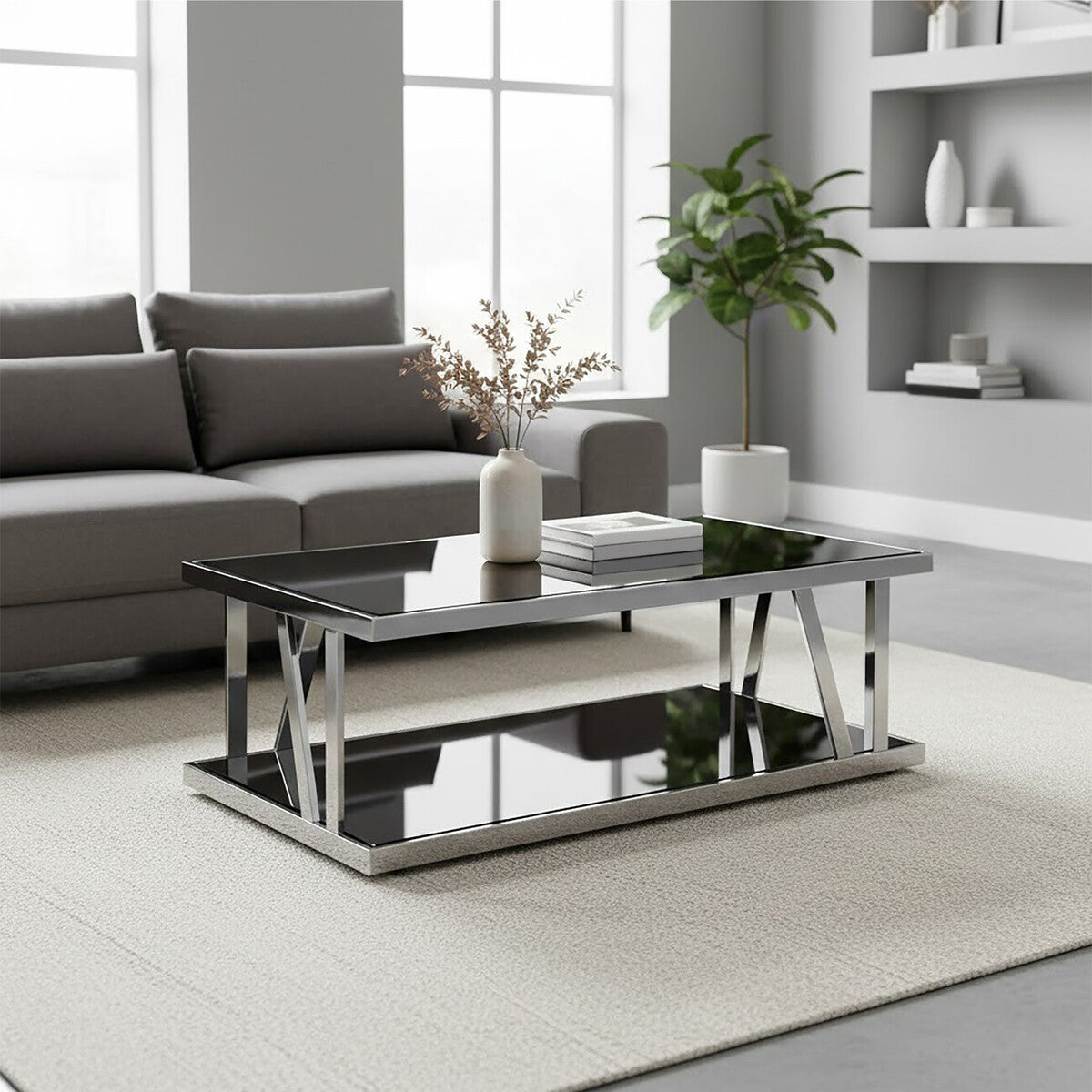 Monaco Rectangular Coffee Table with Glass 