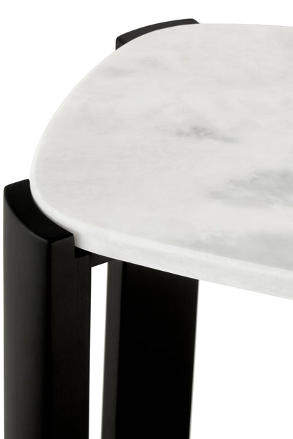 Yarm Marble Top and Acacia Wood Console Table 