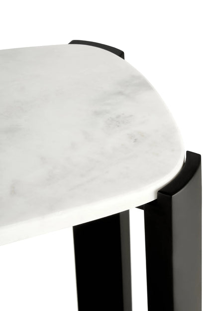Yarm Marble Top and Acacia Wood Console Table 