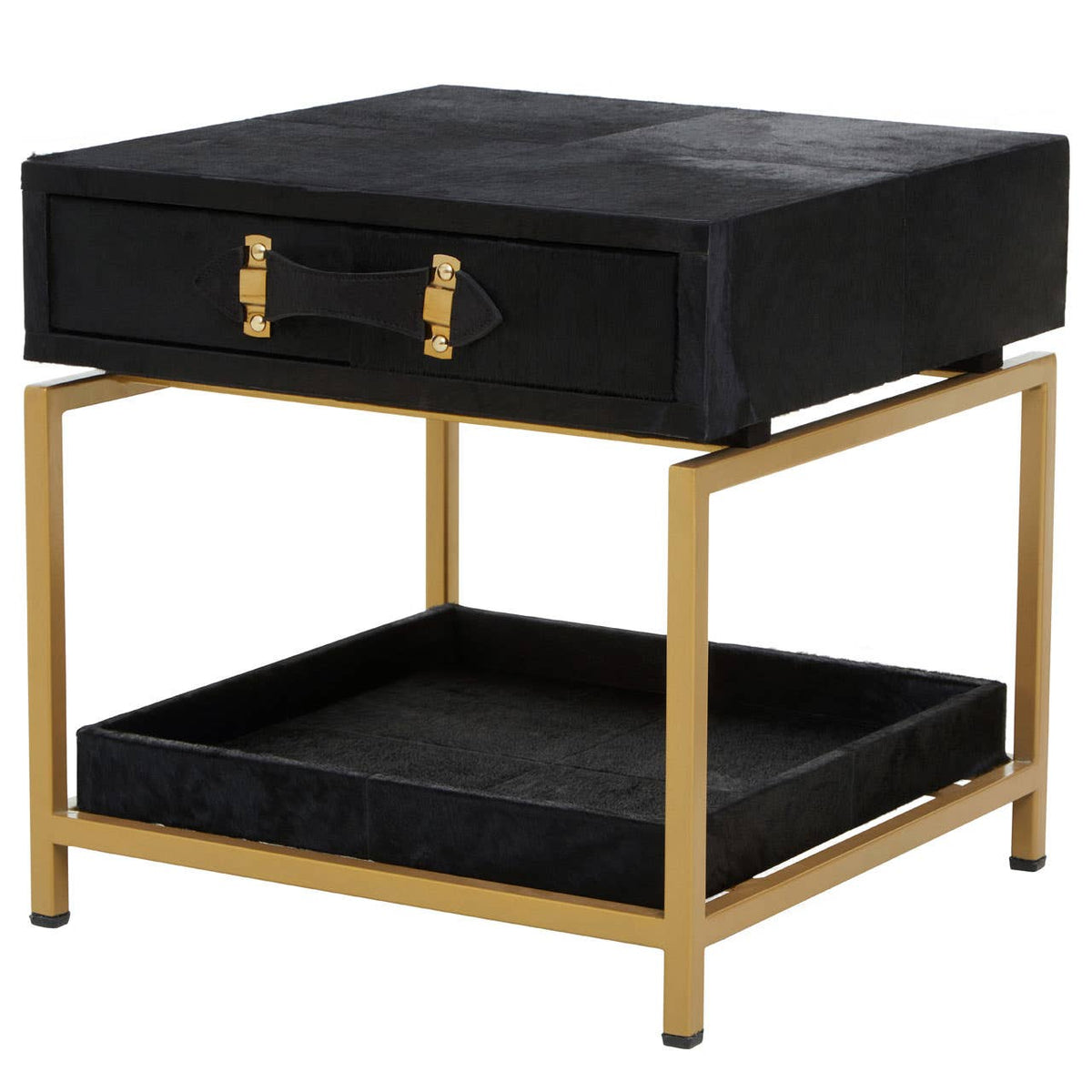 Vienna Hair On Leather Side Table 