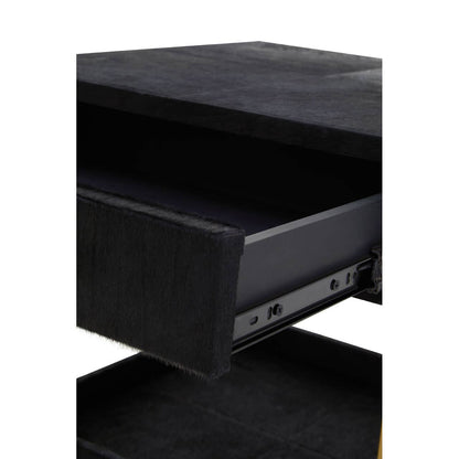 Vienna Hair On Leather Side Table 