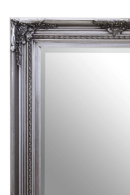 Bude Silver Wooden Frame Full Length Wall Mirror